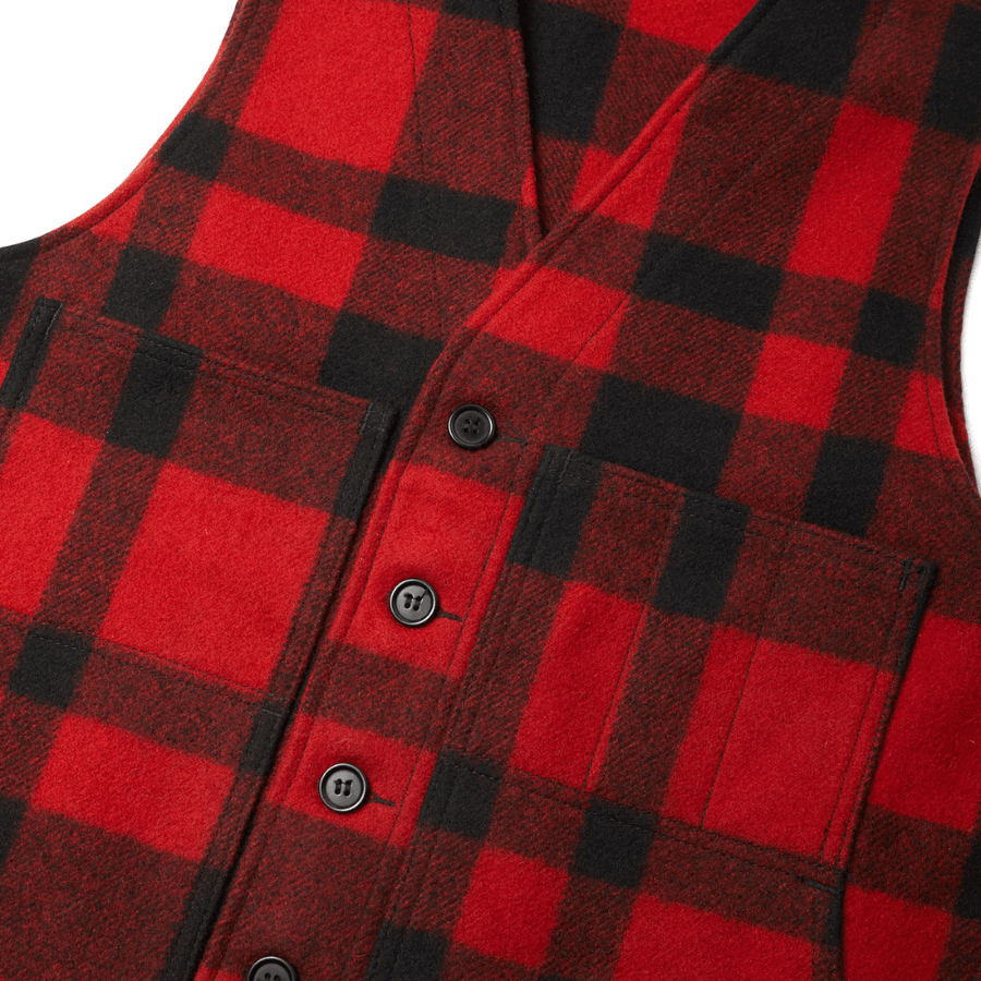 Mackinaw Wool Vest Red Black Filson Outbrands