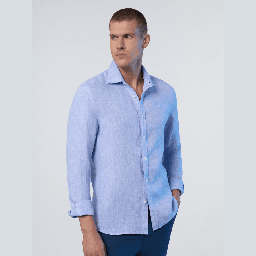 Camisa Lino L/S Light Blue