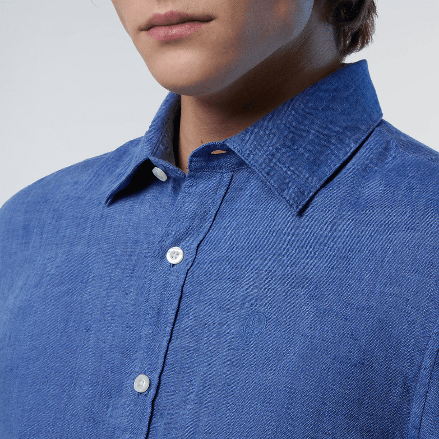 Camisa Lino L/S Dark Denim