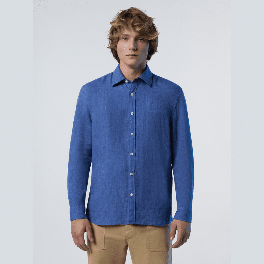 Camisa Lino L/S Dark Denim