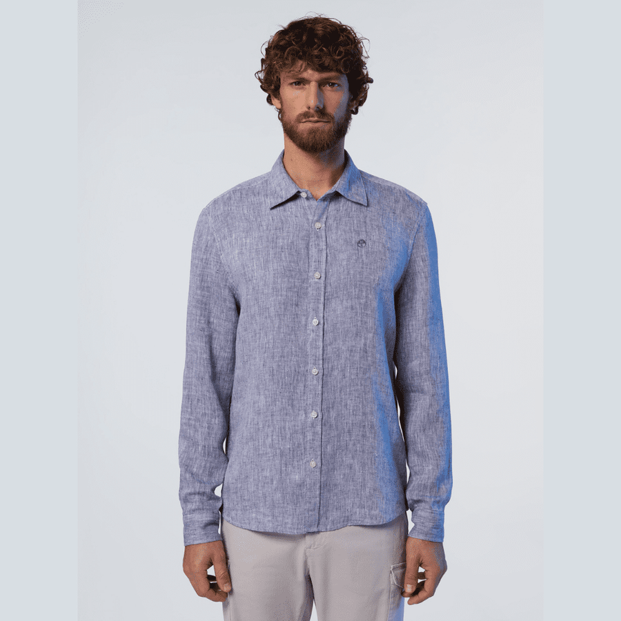 Camisa Lino L/S Navy Blue