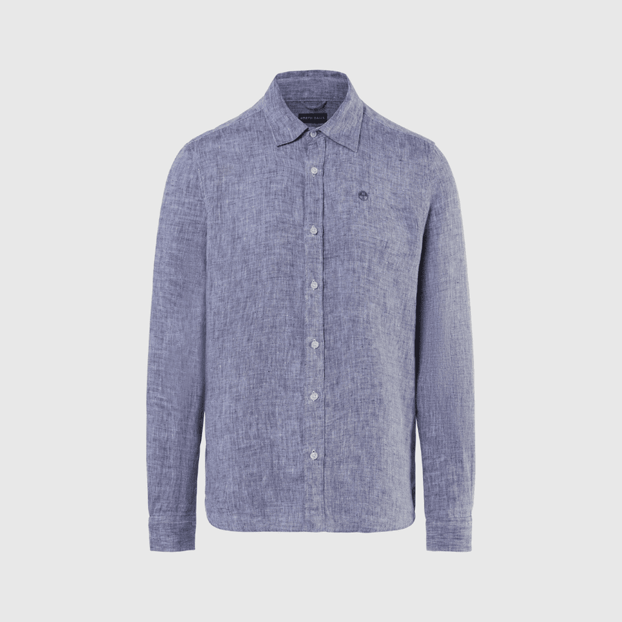 Camisa Lino L/S Navy Blue