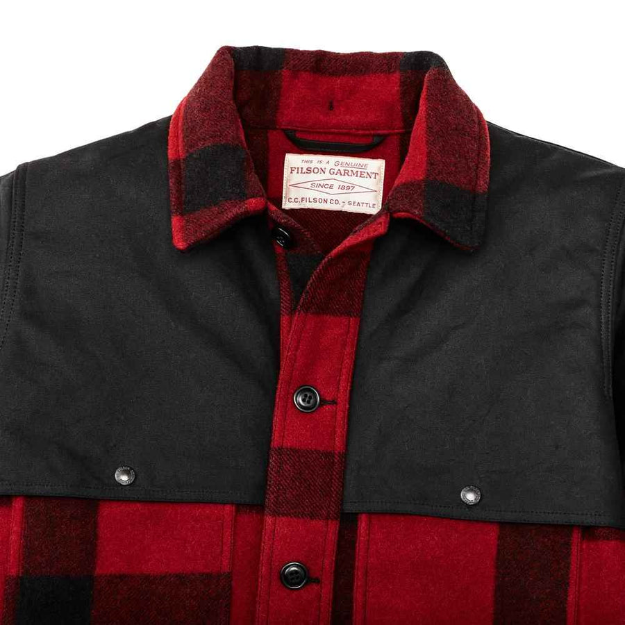 Chaqueta Mackinaw Wool Double Coat Red Black