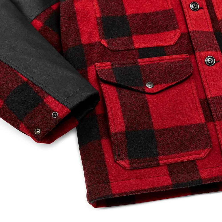 Chaqueta Mackinaw Wool Double Coat Red Black