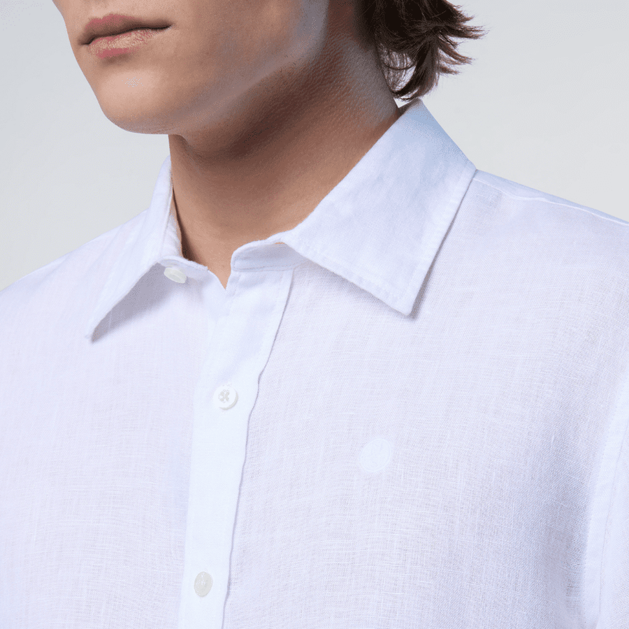 Camisa Lino S/S White