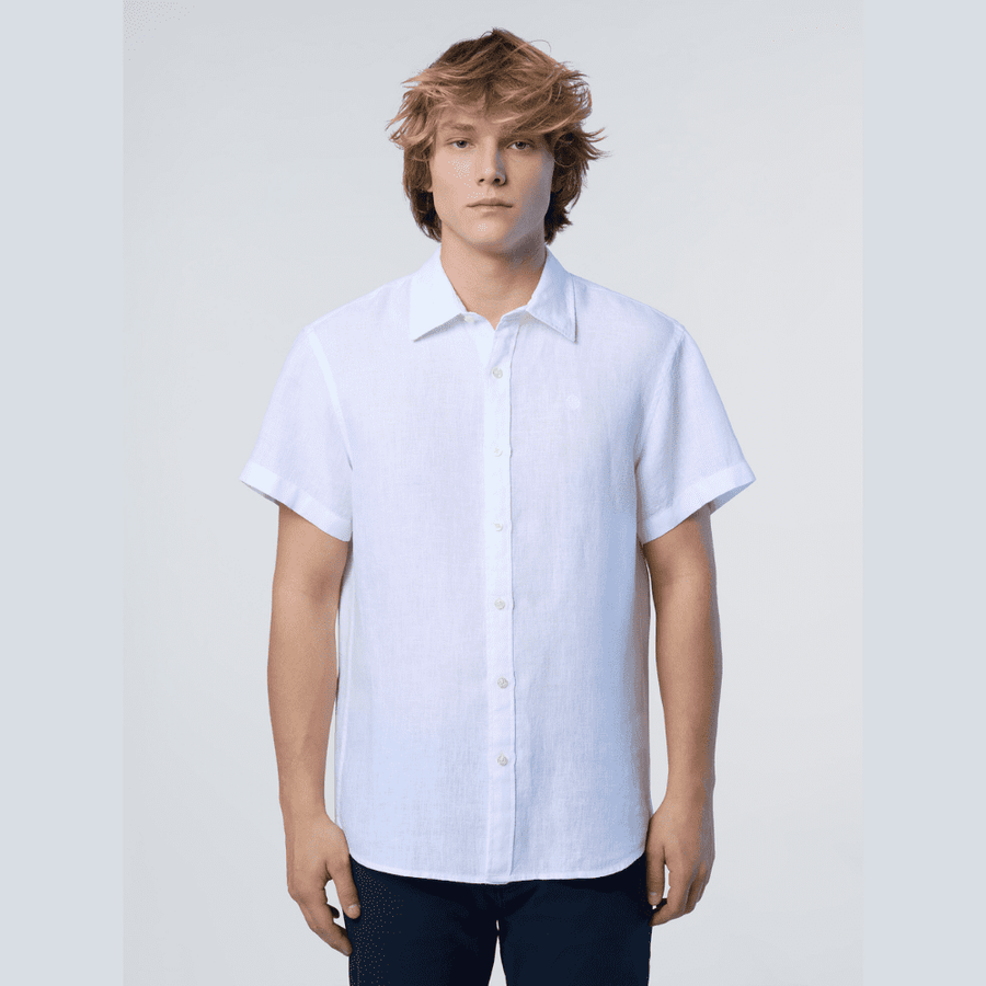 Camisa Lino S/S White