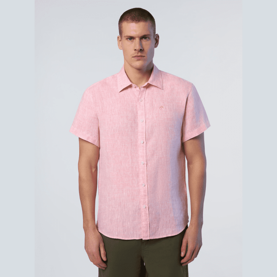 Camisa Lino S/S Tangerine