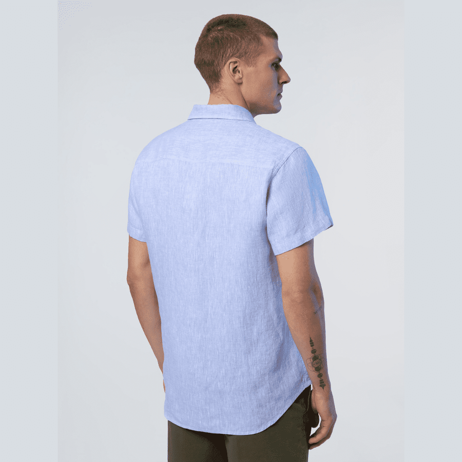 Camisa Lino S/S Light Blue