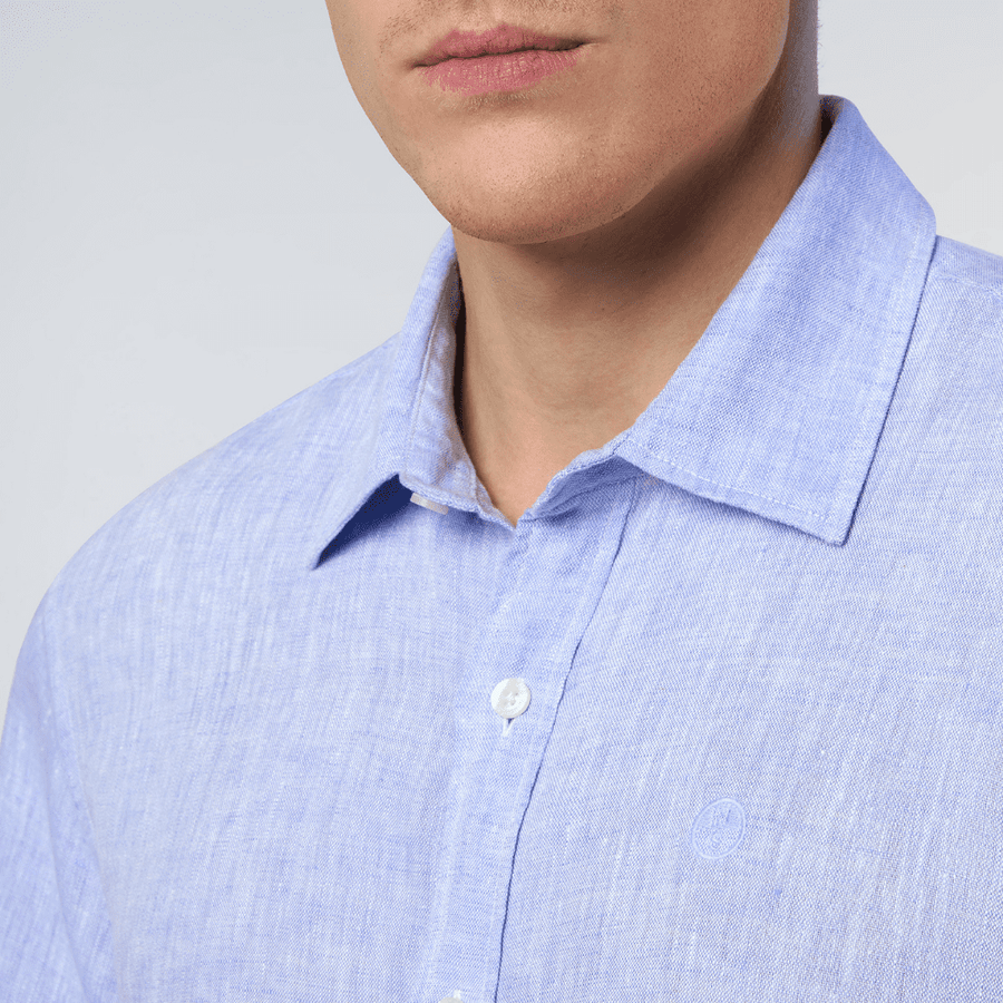 Camisa Lino S/S Light Blue