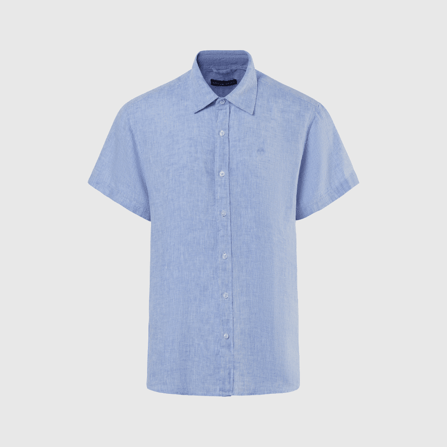 Camisa Lino S/S Light Blue