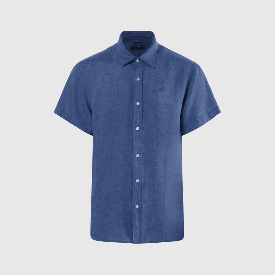 Camisa Lino S/S Dark Denim