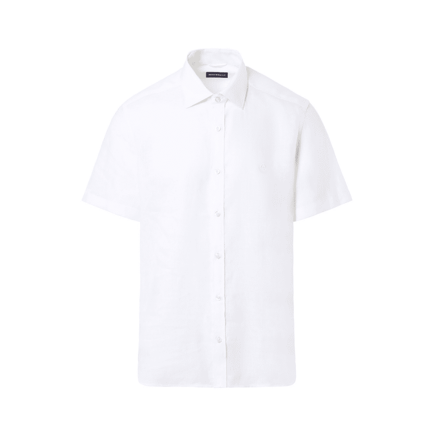 Camisa Lino Spread Collar White