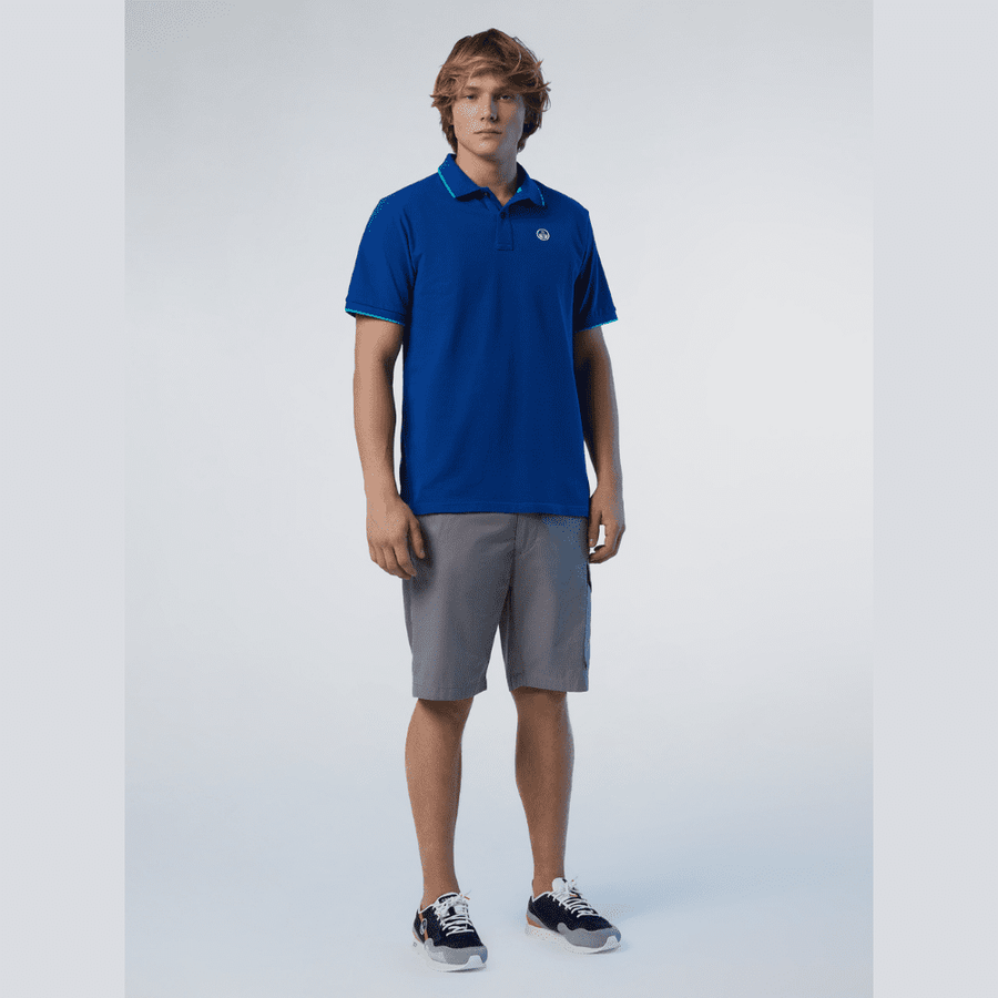 Polo Piqué S/S Contraste Ocean Blue