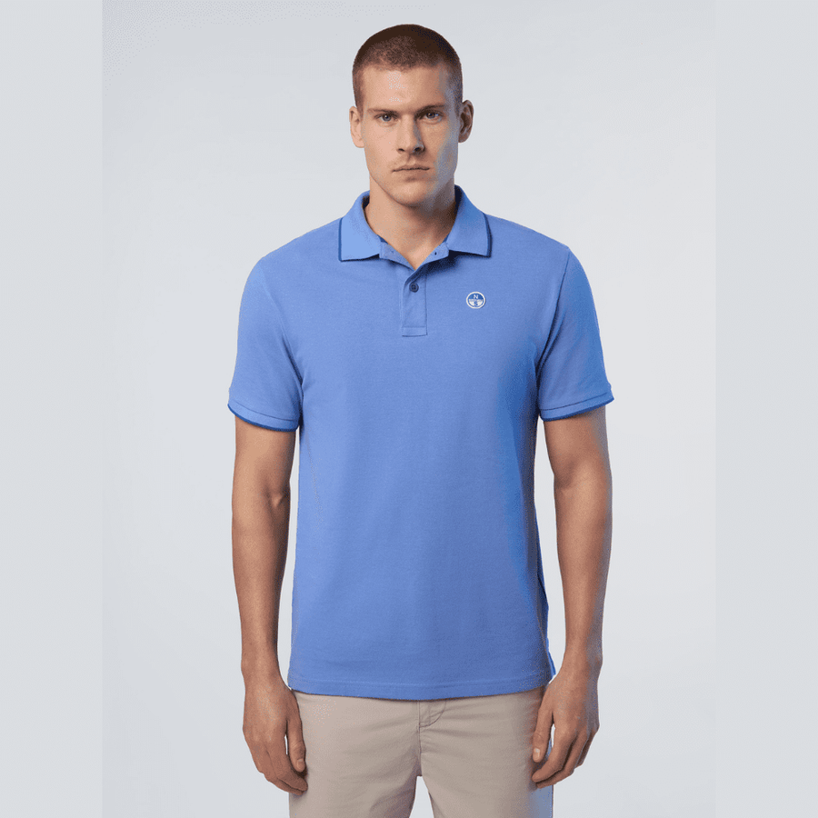 Polo Piqué S/S Contraste Wedgewood