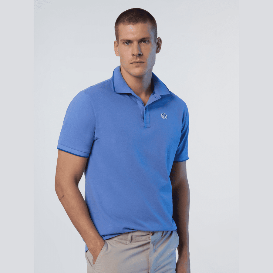 Polo Piqué S/S Contraste Wedgewood