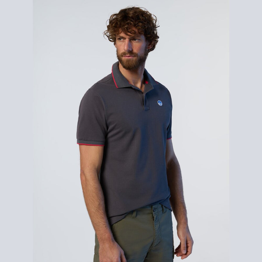 Polo Piqué S/S Contraste Iron Grey