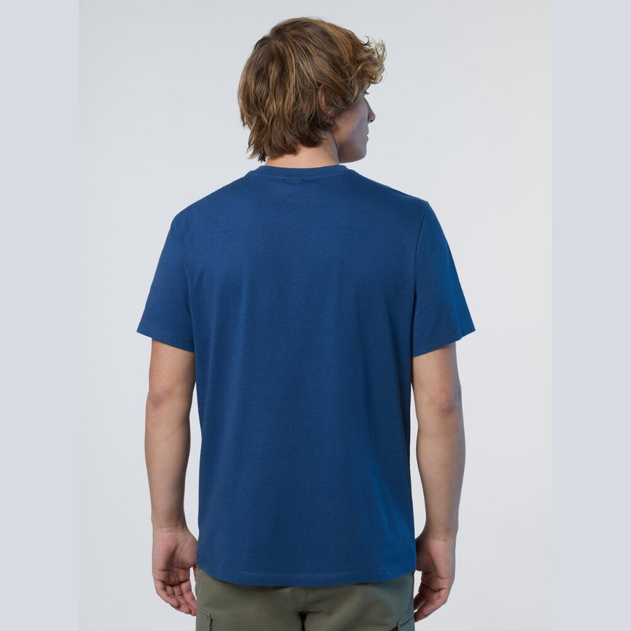 Polera S/S Line Print Dark Denim