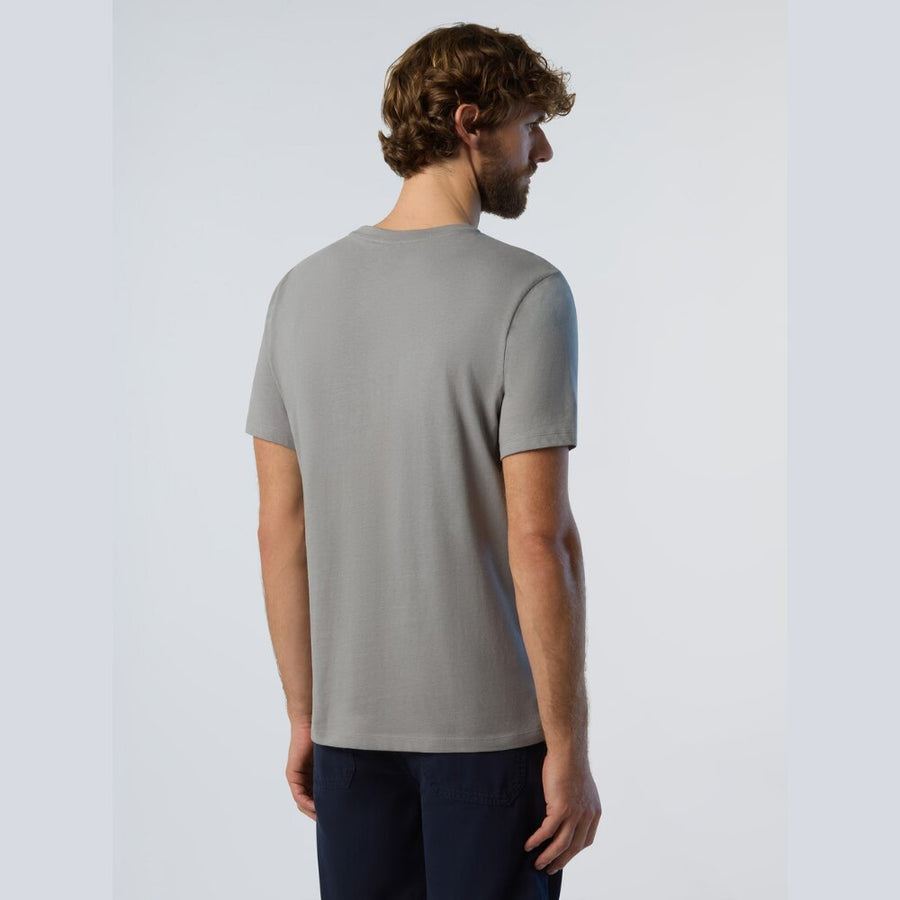 Polera S/S Line Print Slate Grey