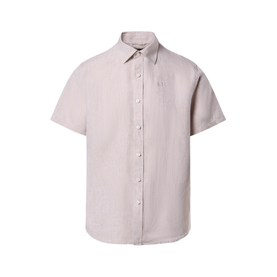 Camisa Spread Collar Beige