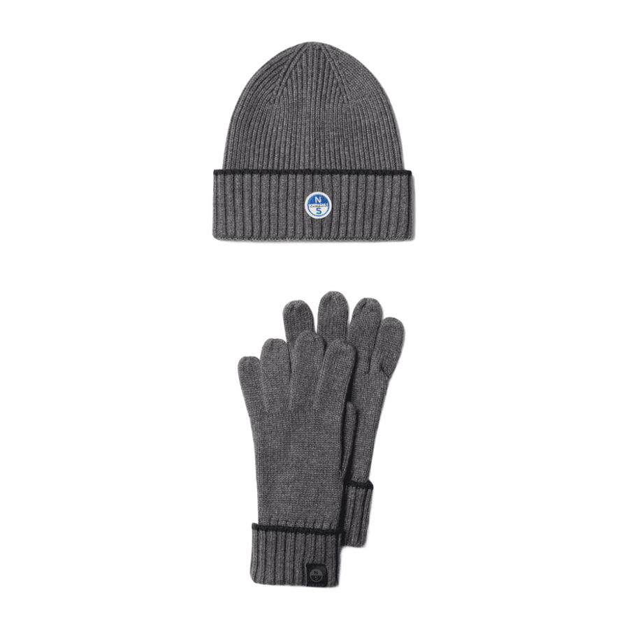 Gift Box (Beanie and Gloves) Grey Melange