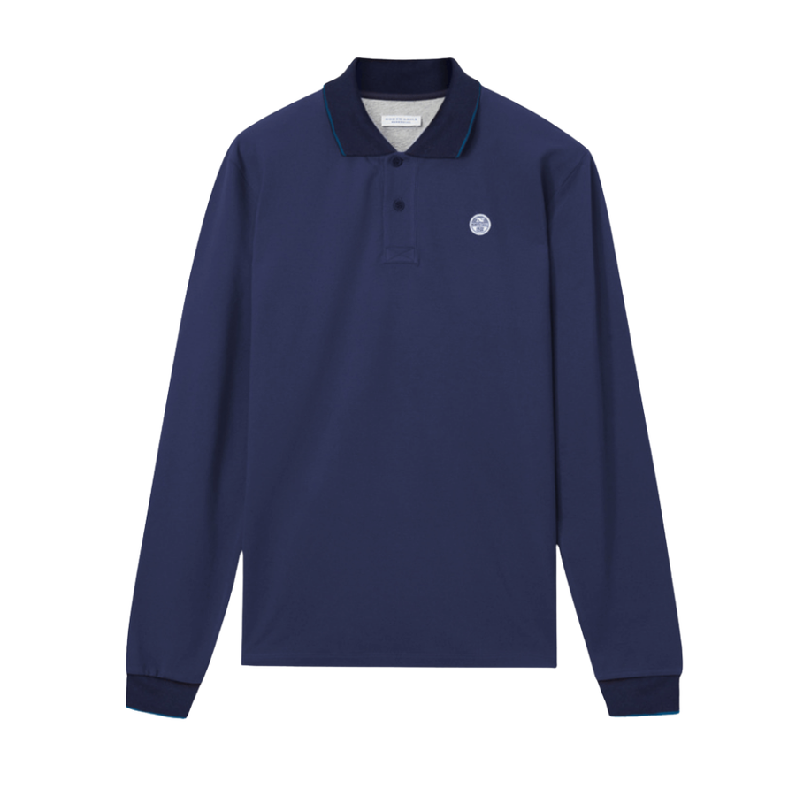 Polera Manga Larga Piqué Navy Blue