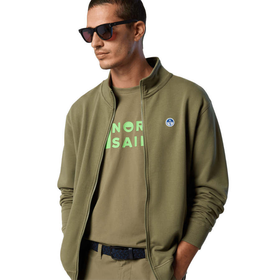 Polerón Full Zip Deep Green
