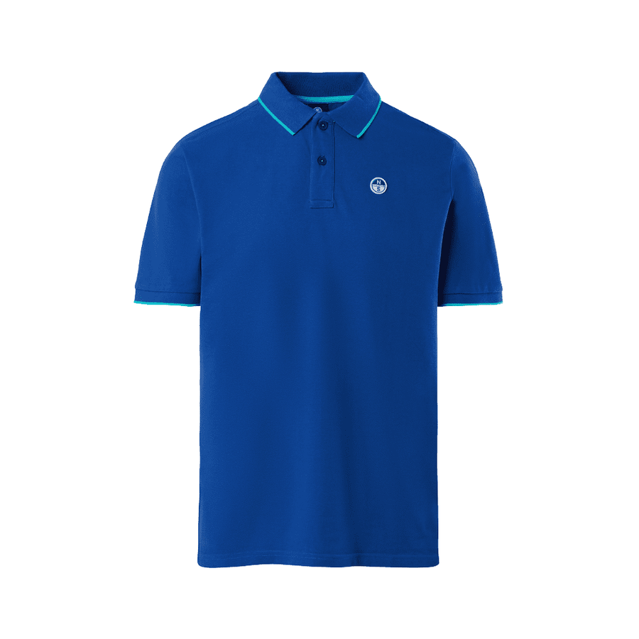 Polo Piqué S/S Contraste Ocean Blue