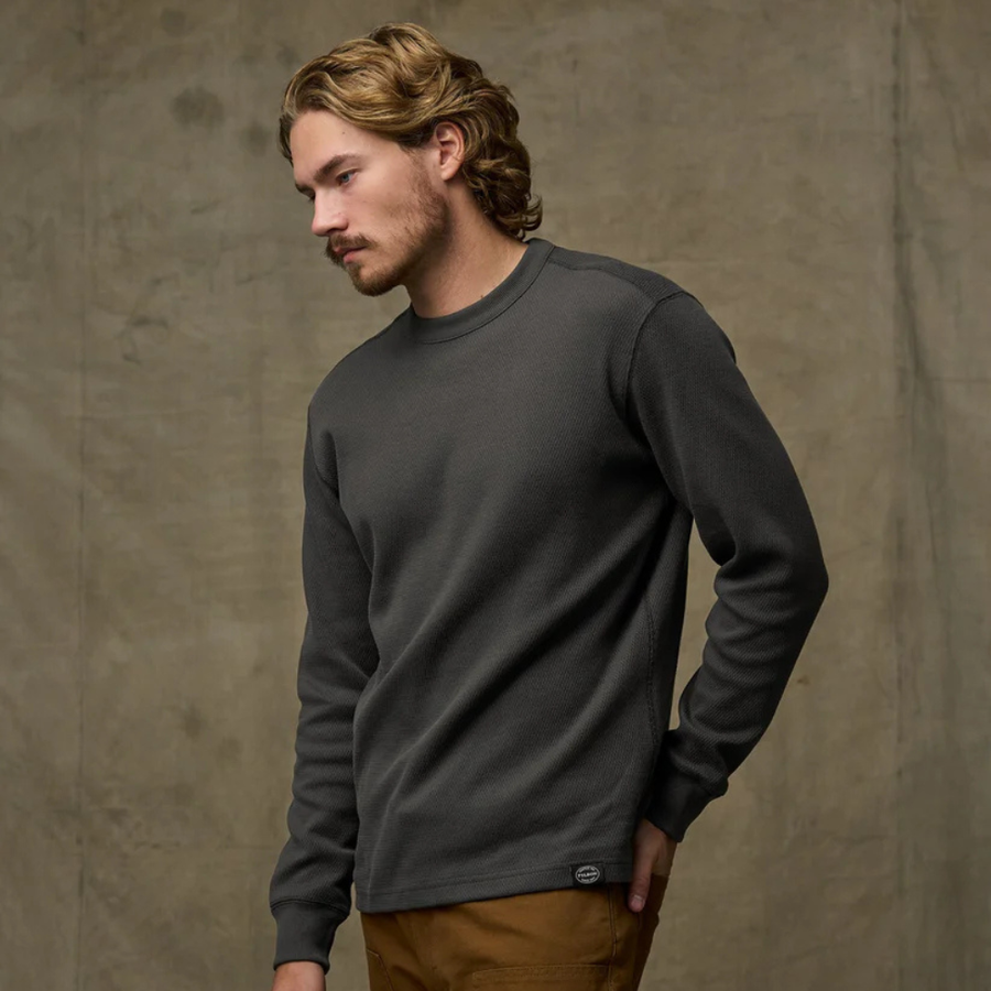 Polerón Waffle Knit Crewneck Faded Black