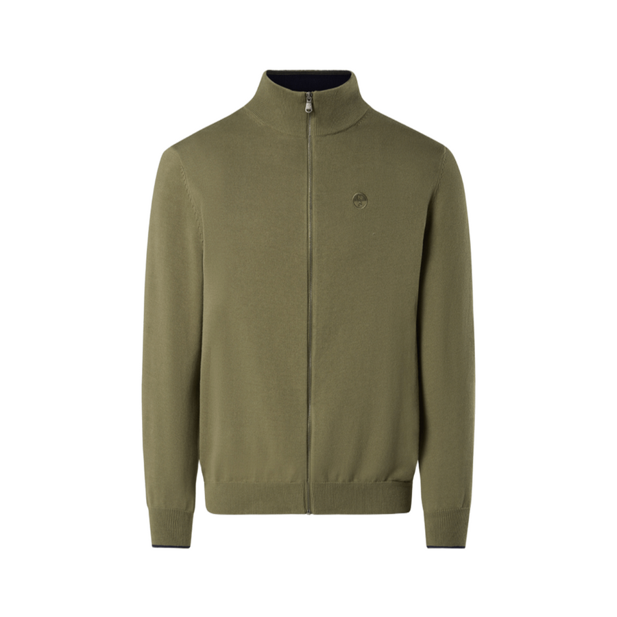 Sweater Full Zip Knitwear Deep Green