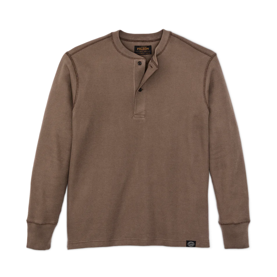Polerón Waffle Knit Henley Brown