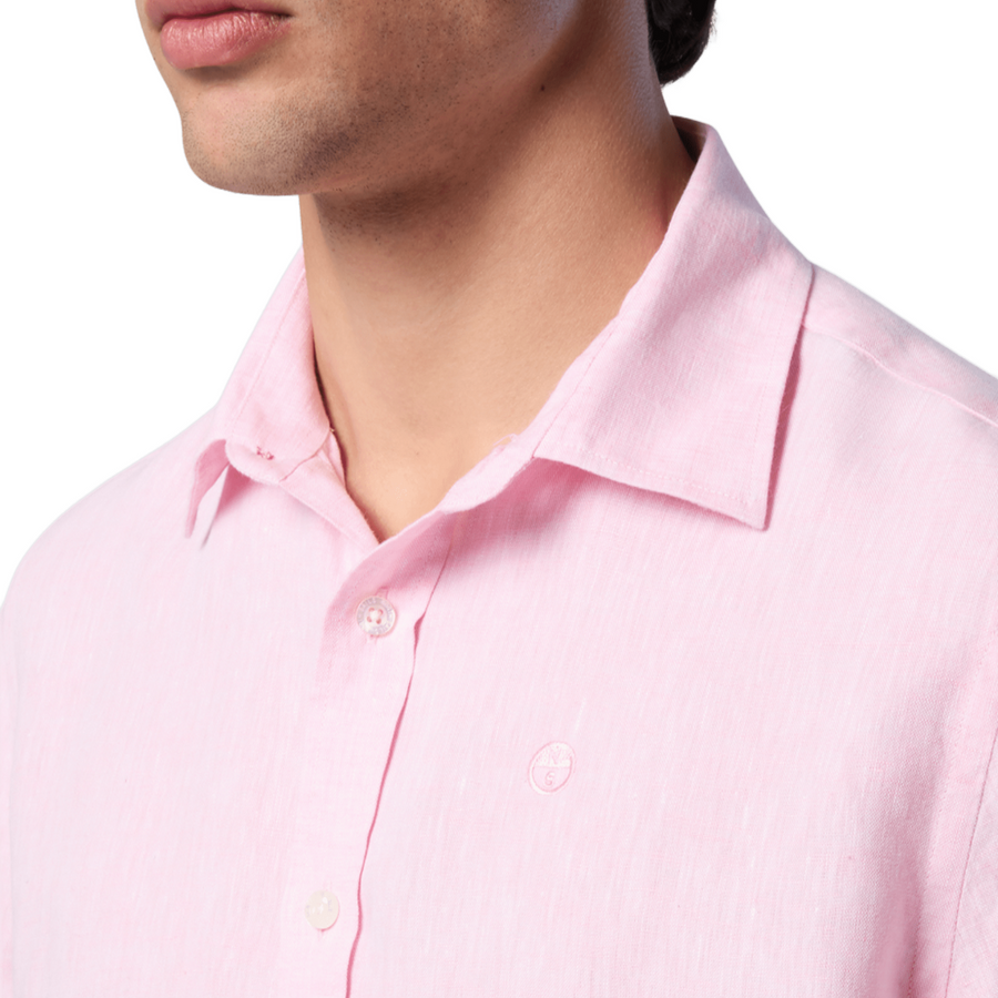 Camisa Spread Collar Flamingo Plume