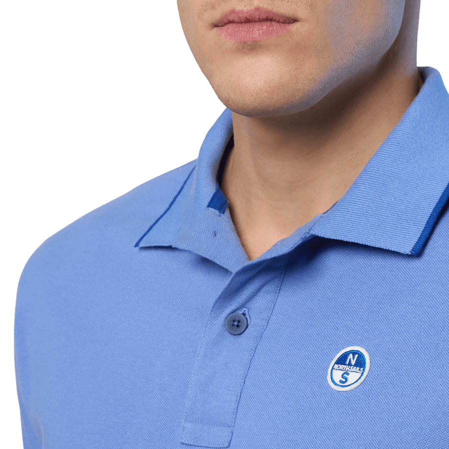 Polo Piqué S/S Contraste Wedgewood