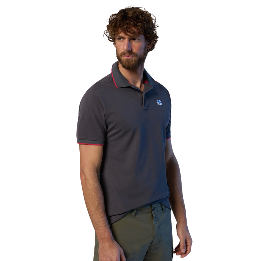 Polo Piqué S/S Contraste Iron Grey
