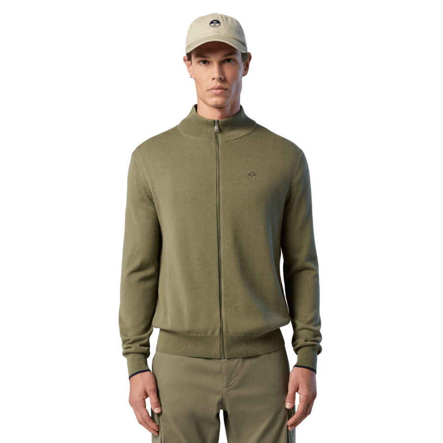 Sweater Full Zip Knitwear Deep Green