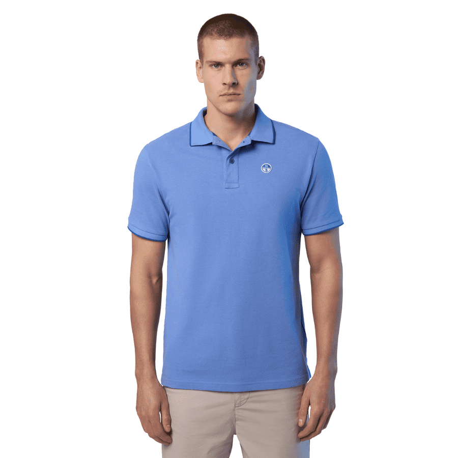 Polo Piqué S/S Contraste Wedgewood