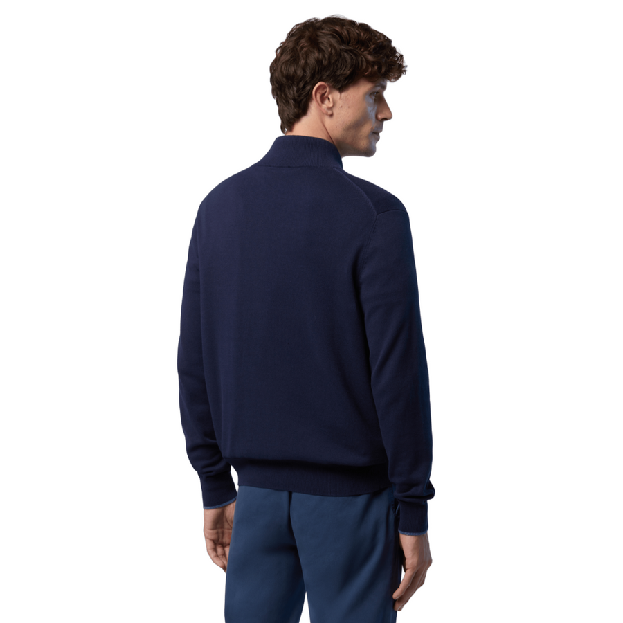 Sweater Full Zip Knitwear Navy Blue