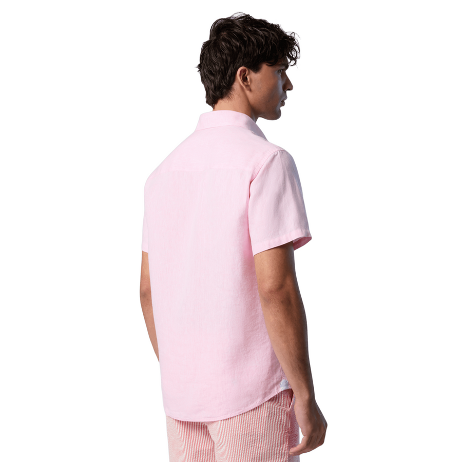 Camisa Spread Collar Flamingo Plume
