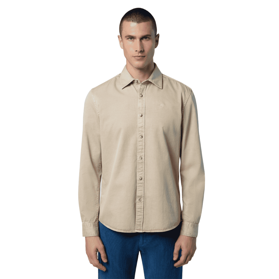 Camisa Spread Collar Taupe