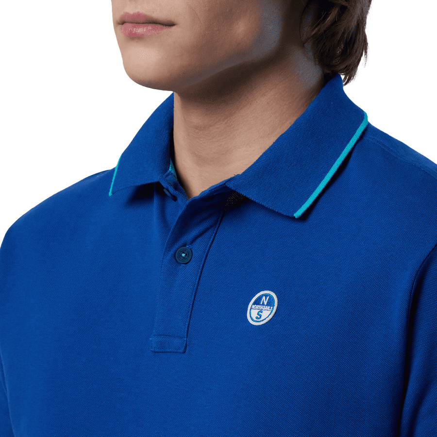 Polo Piqué S/S Contraste Ocean Blue