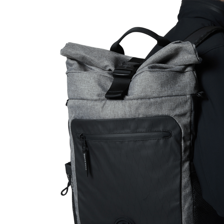 Mochila Roll Top Grey Melange