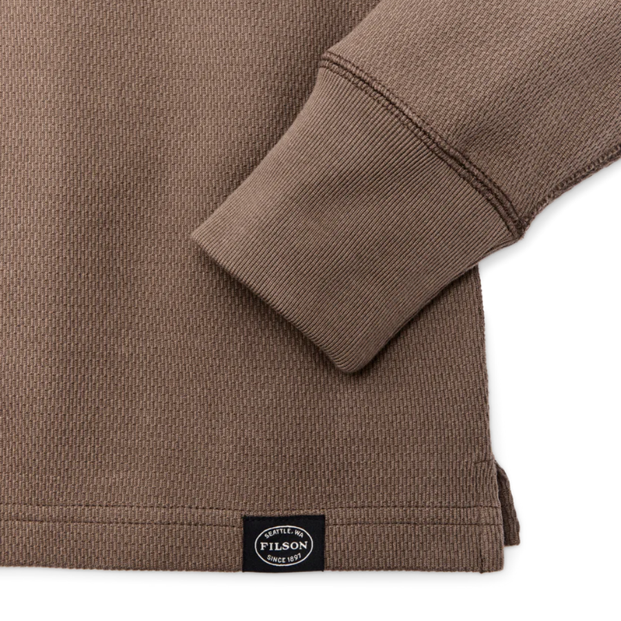 Polerón Waffle Knit Henley Brown