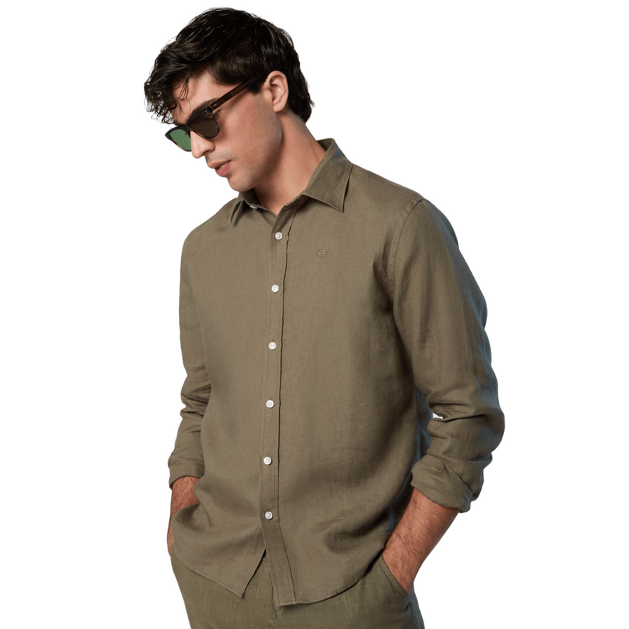 Camisa Spread Collar Regular Deep Green