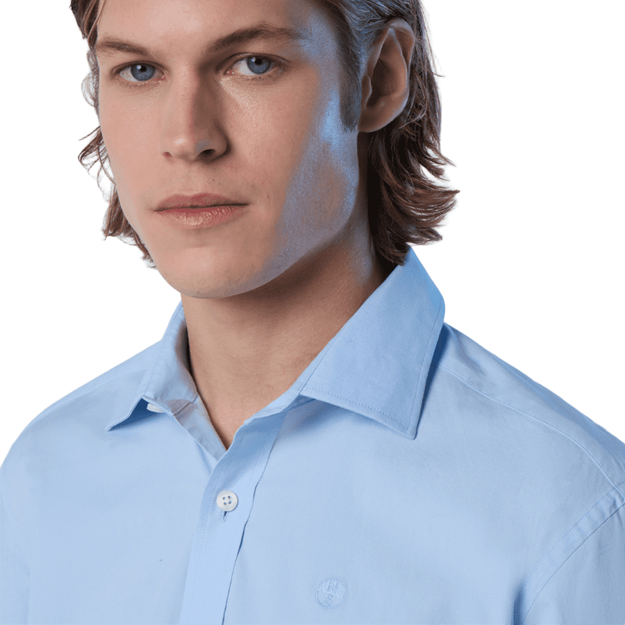 Camisa L/S Regular Spread Collar Light Blue