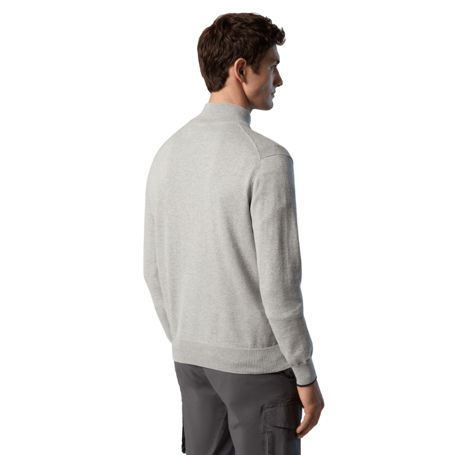 Sweater Full Zip Knitwear Grey Melange