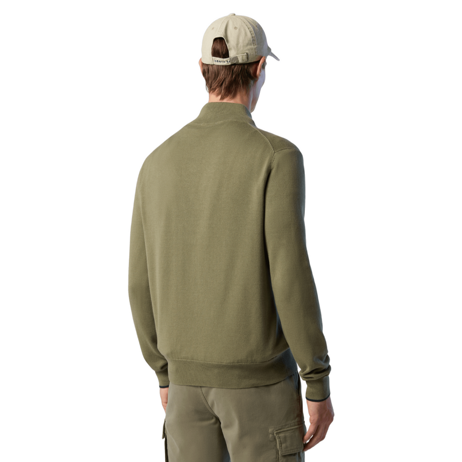 Sweater Full Zip Knitwear Deep Green