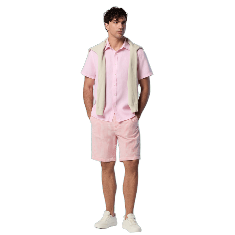 Camisa Spread Collar Flamingo Plume