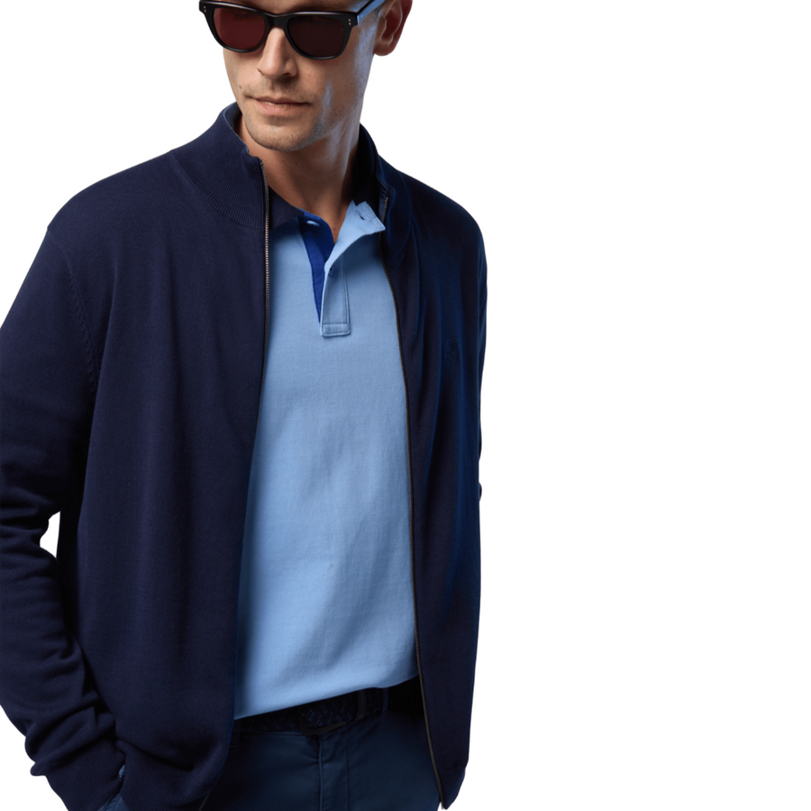 Sweater Full Zip Knitwear Navy Blue