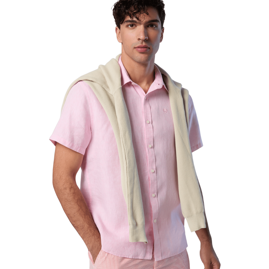 Camisa Spread Collar Flamingo Plume
