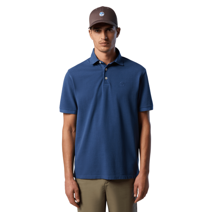 Polo Pique S/S Logo Dark Denim
