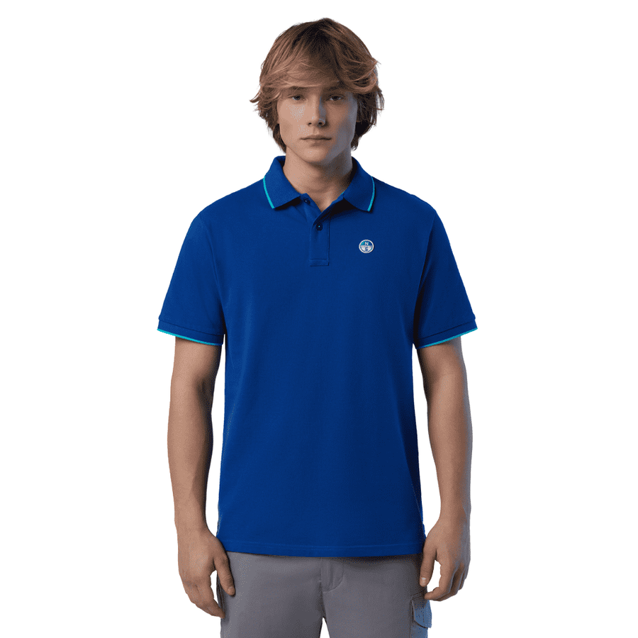 Polo Piqué S/S Contraste Ocean Blue